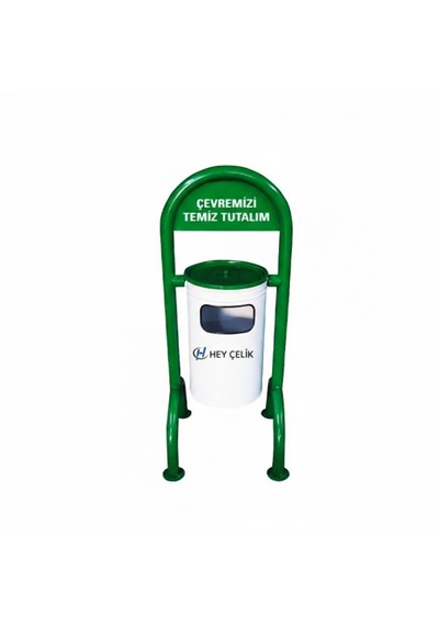 Sabitlenebilir Park Ve Bahçe Çöp Kutusu P&b-608 Dayanıklı Dış Mekan Çöp Kovası Hey Çelik