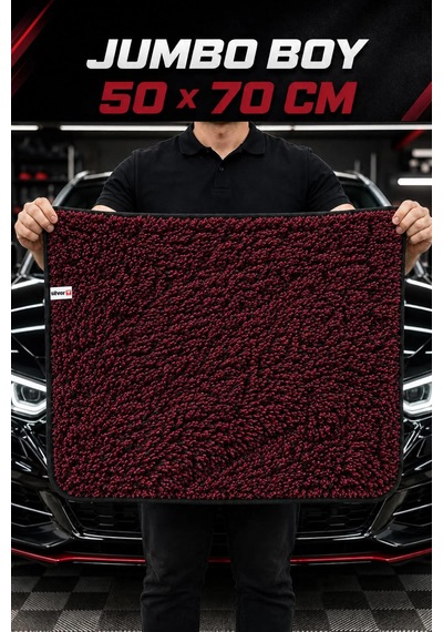 600 Gsm Mikrofiber Araç Kurulama Havlusu 50x70 Cm Ultra Emici İz Bırakmaz Bordo Siyah Kırçıllı