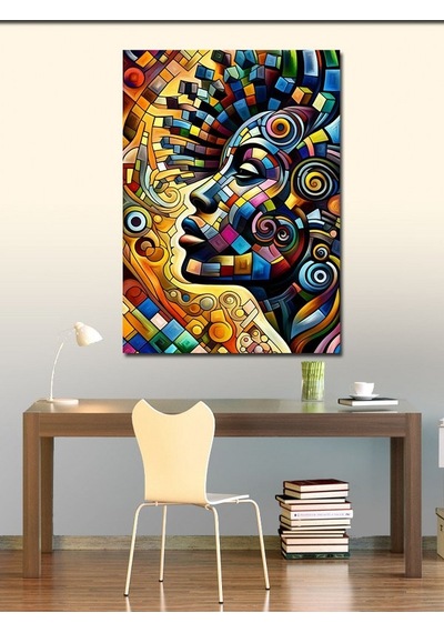 Kanvas Tablo Soyut Desenler Ve İnsan 50cmx70cm
