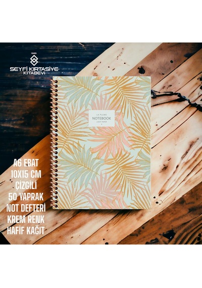 10x15 Cm Çizgili 50 Yaprak Hafif Not Defteri La Plume Karton Kapak Telli Defter 70 Gr Ivory Kağıt 4