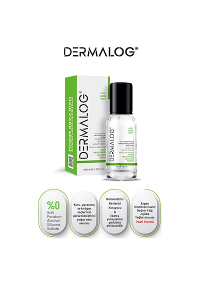 Dermalog Kuru ve Yıpranmış Saçlar İçin Yoğun Nemlendirici Saç Serumu 100 ML