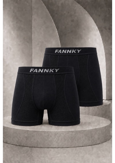 Fit Women Erkek Casual Comfort Günlük 2 Li Siyah Boxer