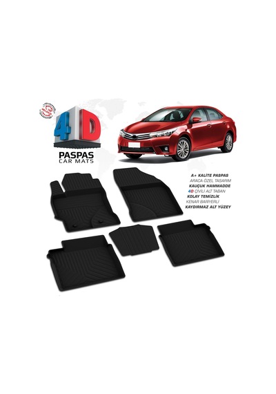 Toyota Corolla 4d Araca Özel Havuzlu Kauçuk Paspas 2013-2018