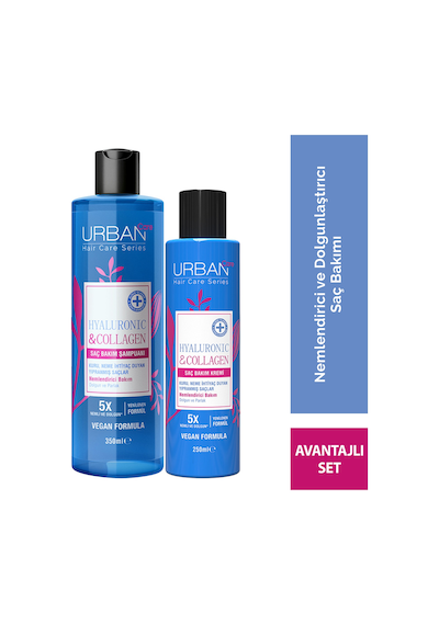 Hyaluronic & Collagen Ekstra Dolgunlaştırıcı Saç Bakım Şampuanı Ve Sıvı Saç Bakım Kremi 2'li Set-vegan