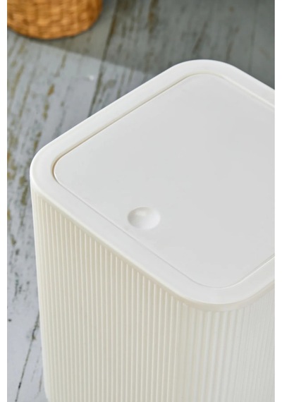 Kare Çöp Kovası Tuvalet Fırçası Set 2'li 5 Litre Beyaz Beyaz