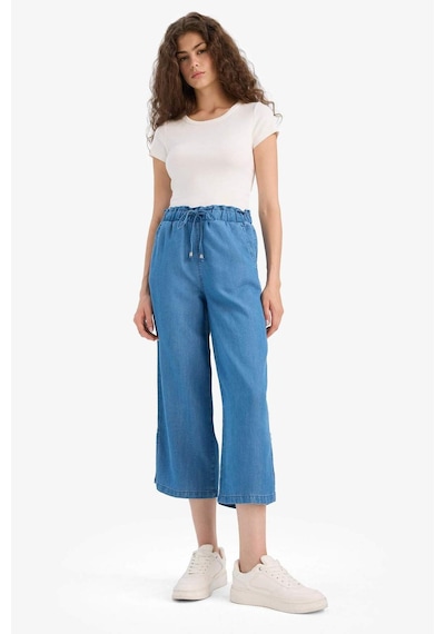 Defacto Pull On Culotte Yüksek Esnek Belli Tensel Yıkamalı İnce Jean Pantolon D8241ax25smnm28 Mavi