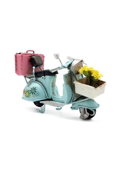 Dekoratif Metal Scooter Önü Sepetli