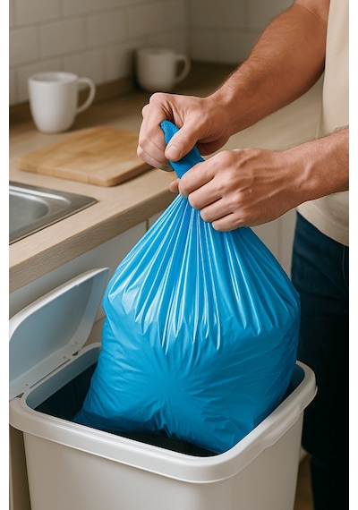 Premium Orta Boy Çöp Poşeti 55x60 Cm 3x15 Adet Ev Mutfak Banyo İş Ofis Avantajlı Ekonomik Paket