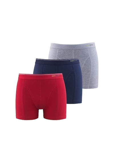 Blackspade Erkek Boxer 3Lü Paket Tender Cotton 9673 - Gri Lacivert Kirmizi