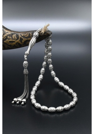 Erkek 925 Ayar Oksitli Tesbih Orta Boy -29 Gr- 901344 Gümüş
