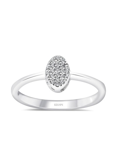 0.10 Karat Oval Pırlanta Coronet Yüzük