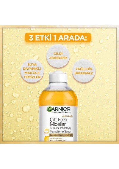 Garnier Çift Fazlı Micellar Kusursuz Makyaj Temizleme Suyu 2 x 400 ML