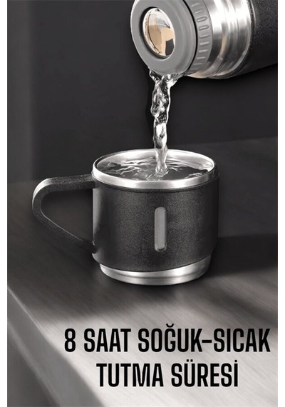 500 Ml Kapasiteli Taşınabilir Basınçlı Termos Seti Günlük Kullanım İçin İdeal Çr
