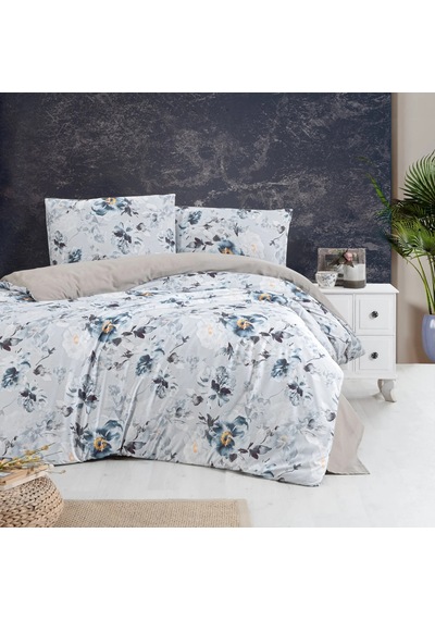Aryıldız Home Exclusive Saten Nevresim Çift Kişilik Carina Mavi