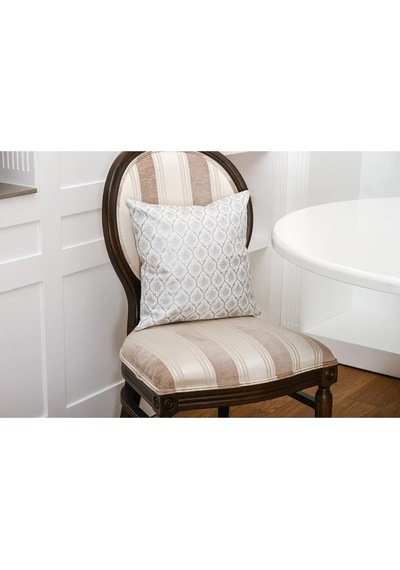 Melisa Damask Baskılı Duck Kumaş Gümüş Kırlent 45 45 Cm - 525 45 x 45