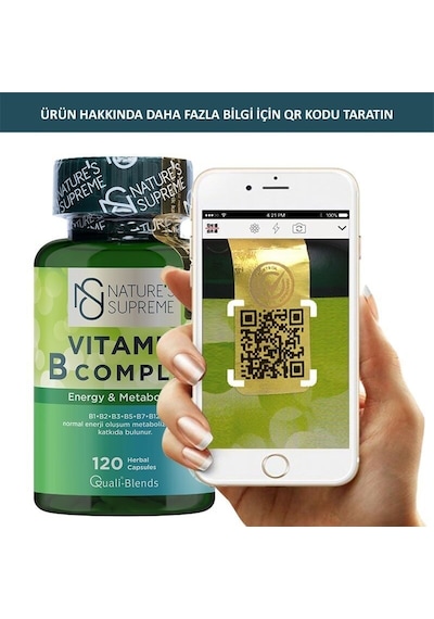 Natures Supreme Vitamin B Complex 120 Kapsül Aromasiz