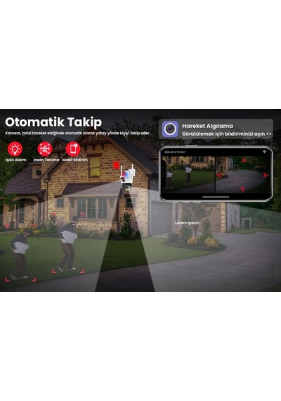 4mp Hd Wıfı Ip Kamera Açık Ptz Çift Lensli Aı İle Akıllı İzleme G