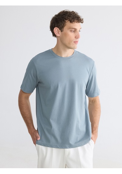 Lcwaıkıkı Classic Mavi Regular Fit Basic Erkek Dry Touch Tişört