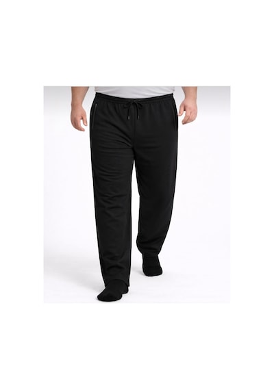 Genel Markalar Erkek Büyük Beden Siyah İki İplik Kompak Penye Cep Fermuarlı Eşofman Altı 3xl-4xl-5xl-6xl-7xl-8xl Siyah