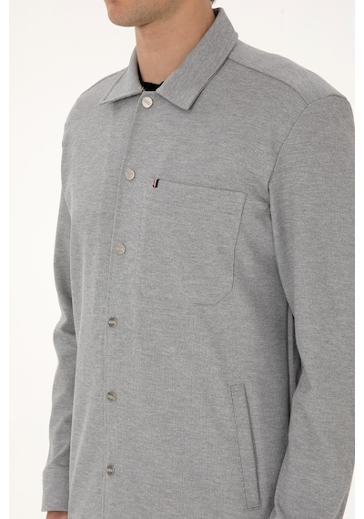 U.S. Polo Assn. Erkek Gri Örme Gömlek 50308470-vr024