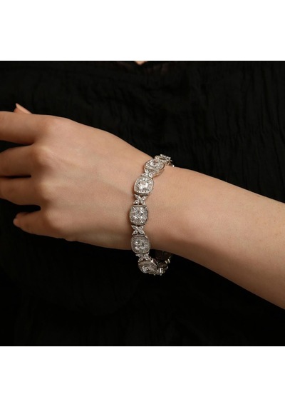 Madam Matmazel Elmas Model Zirkon Taşlı Kadın Gümüş Bileklik 925 Ayar Gerçek Gümüş Baget, Prenses, Kübik Zirkon Kız, Arkadaş, Sevgili, Anne, Eş, H Madam Matmazel Elmas Model Zirkon Taşlı Kadın Gümüş Bileklik 925 Ayar Gerçek Gümüş Baget, Prenses, Kübik Zirkon Kız, Arkadaş, Sevgili, Anne, Eş, H