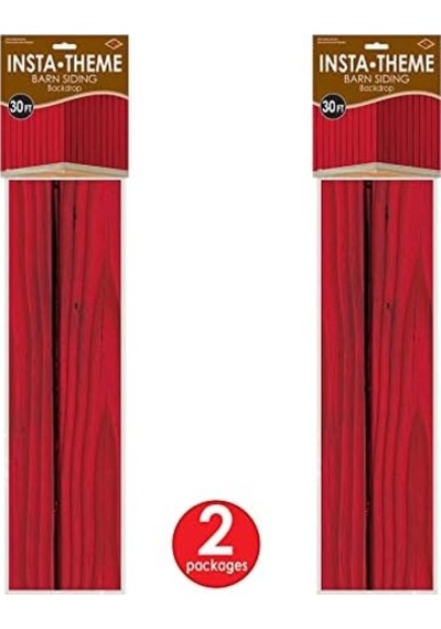 2 Parça Kırmızı Ahır Kenarları Arka Planı, 10 X 76 Cm Açık Mavi