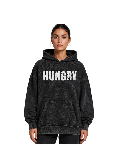 Sevbano Arnold Hungry Fitness Gym Bodybuilding Baskılı Unisex Oversize Yı Siyah