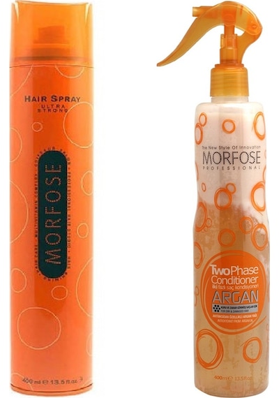 Morfose Ultra Strong Saç Spreyi 400 ML + Argan Turuncu Fön Suyu 400 ML