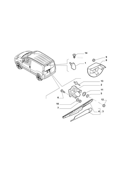 FIAT FIORINO Arka Cam Silecek Kolu ve Süpürgesi     2007 - 2018