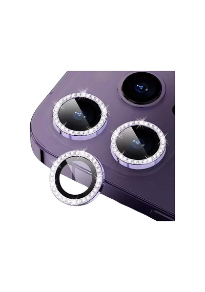 BİNANO Apple Uyumlu iPhone 14 PRO/14 PRO MAX TAŞLI MOR KAMERA K