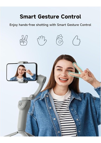 Telefon Sabitleyici Selfie Gimbal - 3 Eksenli Sabitleyici Yapı, Led Işıklı Tasarım, Selfie Çekimi, Otomatik Yüz T Diğer