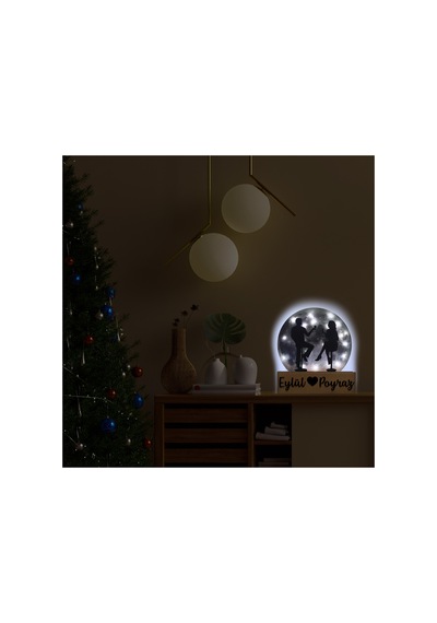 Led Işıklı Pleksi Dolunay Kişiselleştirilebilir Dekoratif Biblo Date Sevgili Anahtar Askılığı Gri - 737330846