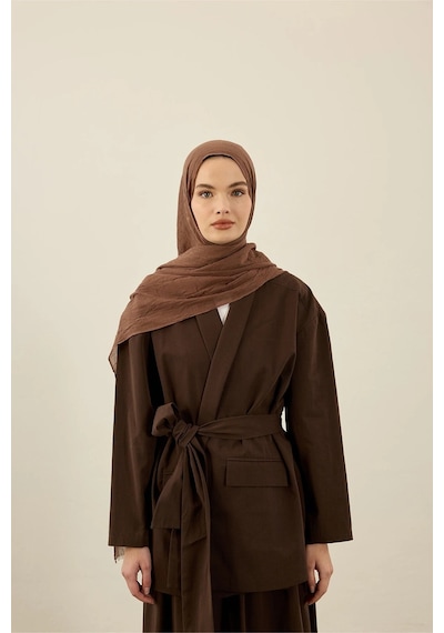 Deserto Fashion Bambu Şal Düz Renk-3546 Koyu Bej