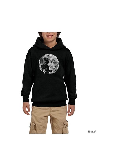 Zepplin Giyim Dragon Ball Z Goku Over 9000 Siyah Çocuk Kapşonlu Sweatshirt