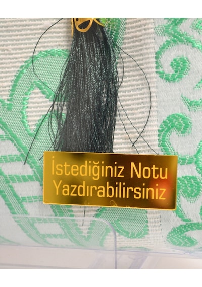 Kişiye Özel Pamuk Dokulu Seccade Ve İnci Tesbih Özel Hediye Seti Yeşil
