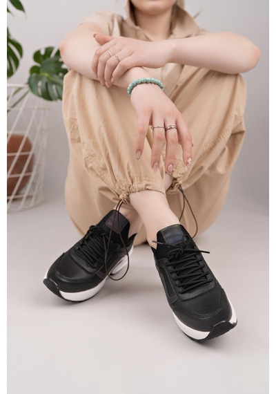 Flet 121 Siyah-beyaz Kadın Spor Sneaker Siyah