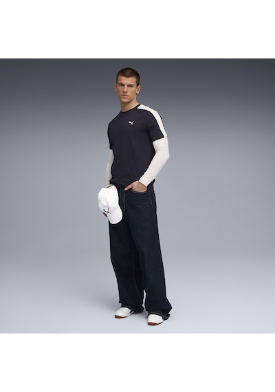 Puma T7 Erkek Lacivert Günlük Stil T-shirt 62959216 Mavi