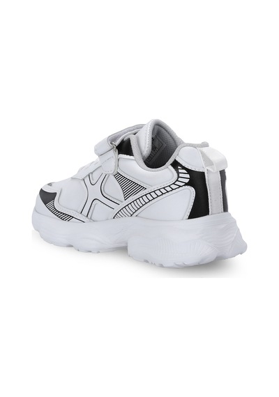 Slazenger Fıffy Unisex Çocuk Cırtlı Beyaz / Siyah Günlük Spor Ayakkabısı Beyaz - Siyah