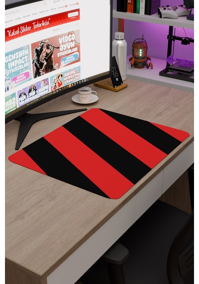 Siyah Kırmızı 48x40 Xl Taraftar Gaming Oyuncu Mouse Pad Kaymaz Taban Büyük Klavye Fare Altlığı Şerit