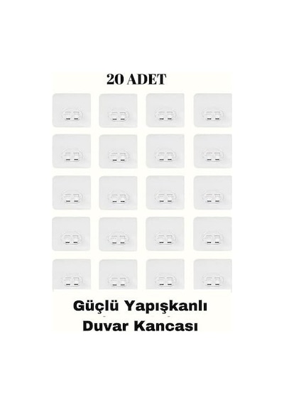20 Adet Güçlü Kendinden Yapışkanlı Kancalar Köşe Rafı Banyo Rafı Duş Rafı Kancası, Su Geçirmez Askı Diğer