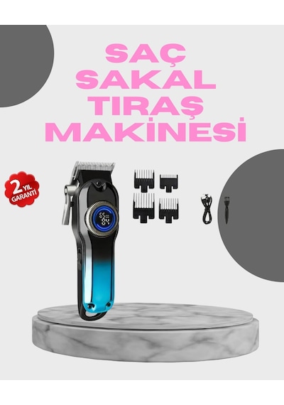 Profesyonel Saç Kesme Makinesi 2000 Mah Şarjlı Lcd Ekranlı 1 - 2 Saat