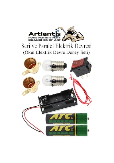 Seri Ve Paralel Basit Elektrik Devresi 1 Paket Deney Seti Sarı Mini Duy 2 Adet Mini Ampul 2 Adet Anahtar İş Eğitimi Seti
