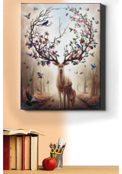Webstyle Sayılarla Boyama Seti Kasnaklı Soyut Geyik 50 X 65 Cm