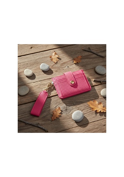 Passtell Unisex Kancalı Küçük Boy Kredi Kartlık Ve Cüzdan Küçük Boy Çıt Çıt Kapamalı Günlük Kullanım Pembe Pembe