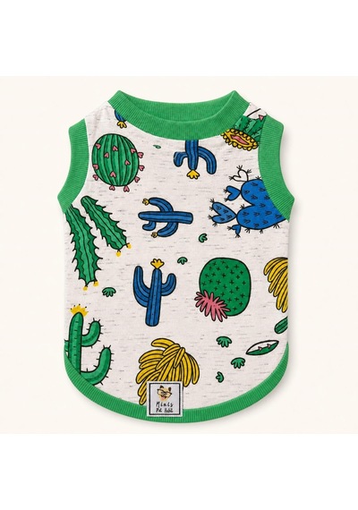 Miniş Cactus Mood Küçük Irk Köpek Esnek Penye T-shirt-21574