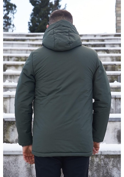 Spor Erkek Polarlı Kürklü Su Ve Rüzgar Geçirmez Kapüşonlu Mont Parka-100 Haki Spor Erkek Polarlı Kürklü Su Ve Rüzgar Geçirmez Kapüşonlu Mont Parka-100 Haki