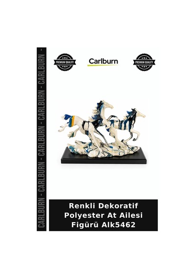 Özel Üretim Hediyelik Salon Ofis Biblo Renkli Dekoratif Polyester At Ailesi Figürü Alk5462