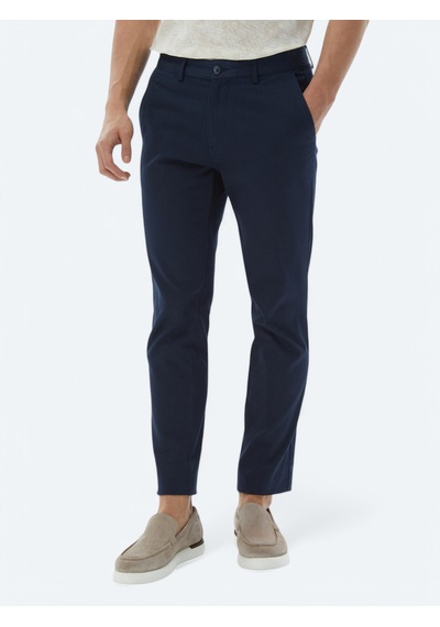 Kip Lacivert Dokuma Regular Fit Casual Pamuk Karışımlı Pantolon Lacivert --