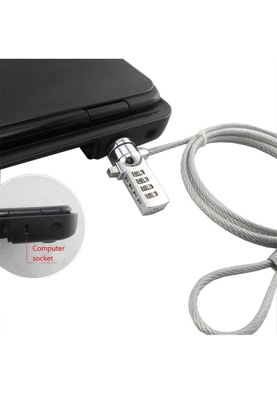 Notebook Ve Bilgisayar İçin Çelik Halatlı Şifreli Kilit