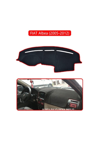Fıat Albea 2005-2012 Modellerine Uyguntorpido Koruma Halısı Kırmızı Kenar